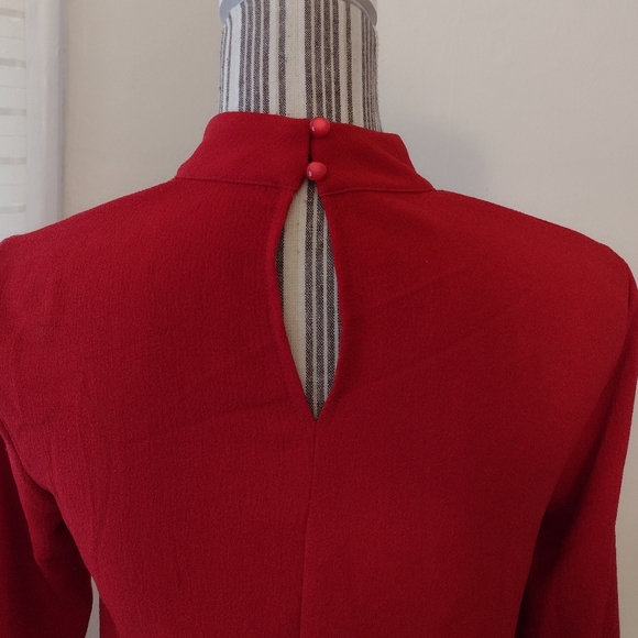 Urban Outfitters Red Mock Neck Bell Sleeve Blouse Size XS - Picture 5 of 14